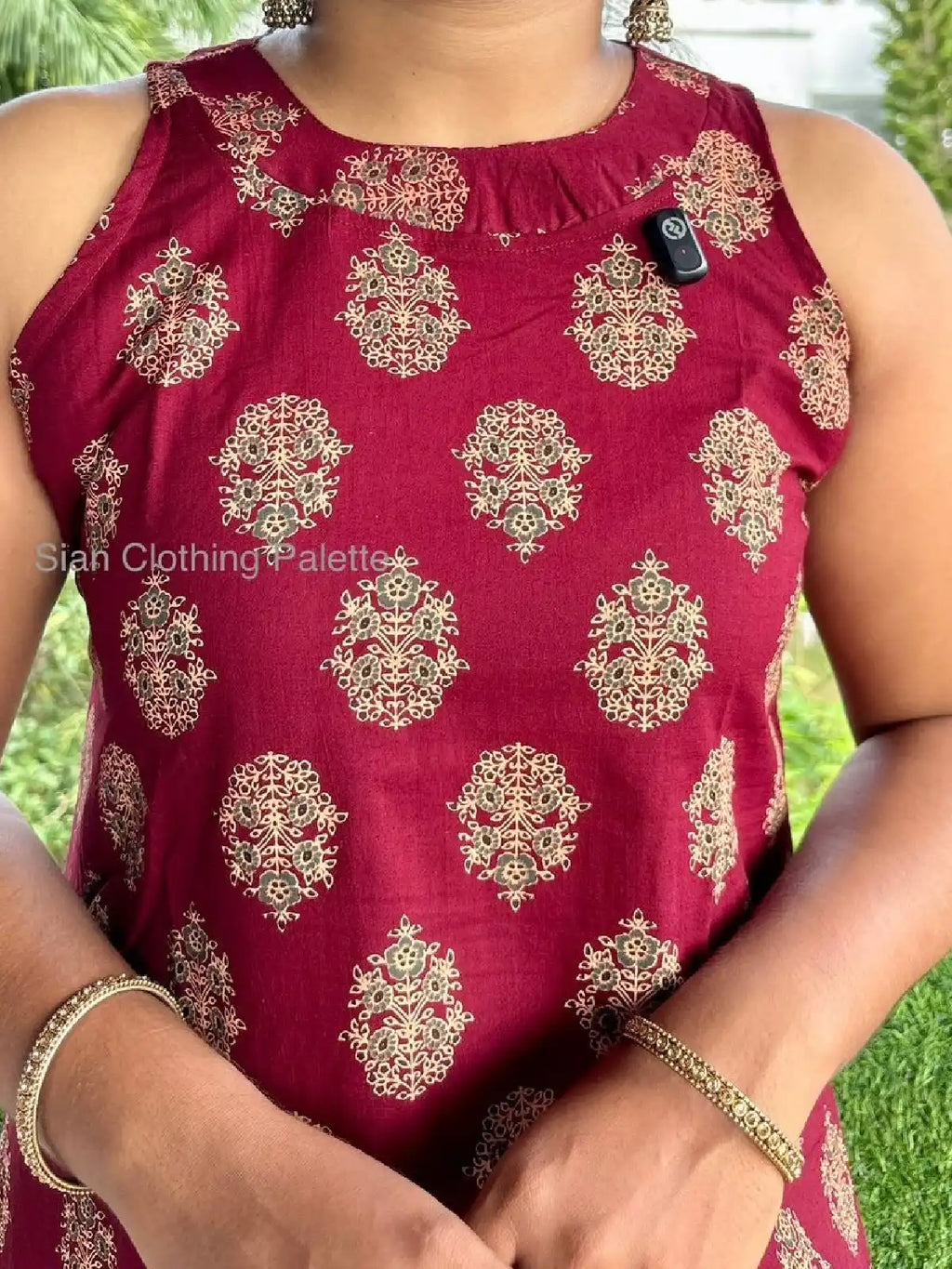 Coord set in ajrakh cotton fabric with one side pocket.