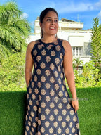 Coord set in ajrakh cotton fabric with one side pocket.