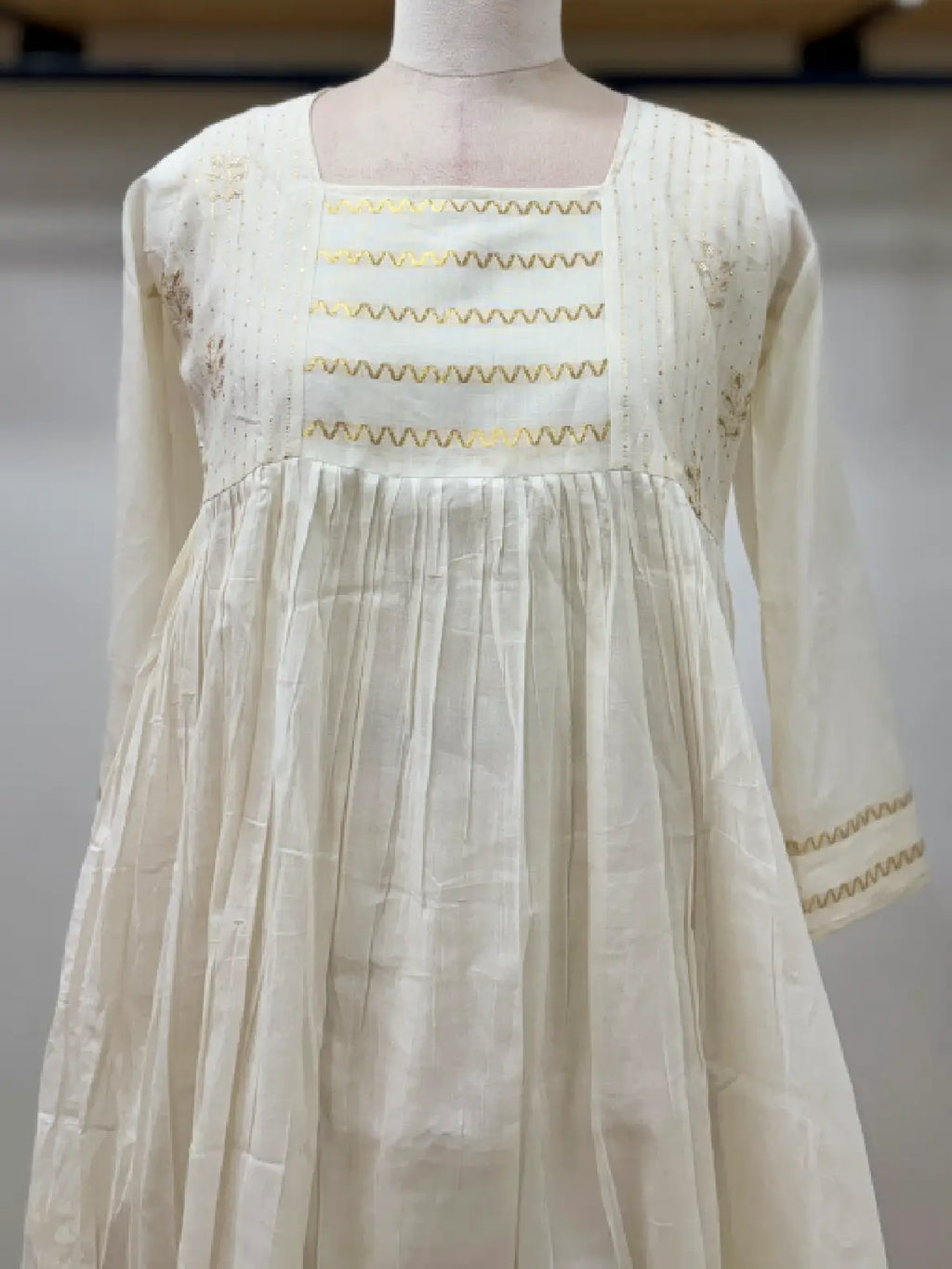 Cream cotton Aline Dress