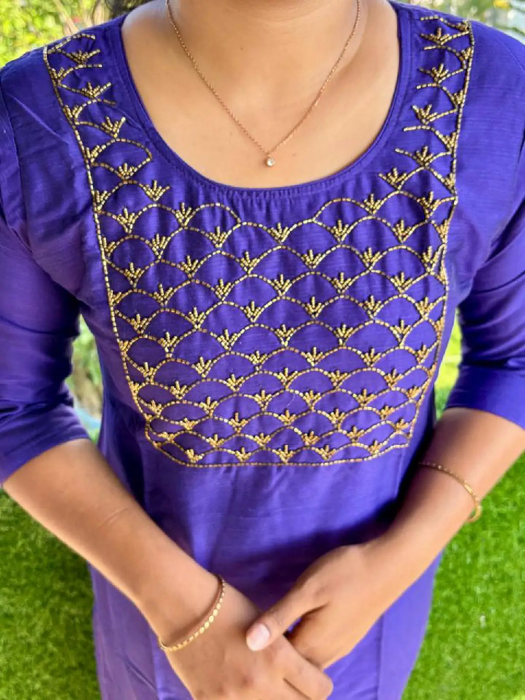 Cotton Slub Partywear Kurtis