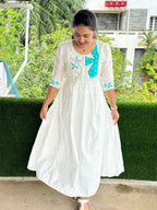 Cotton Slub Pleated Dress