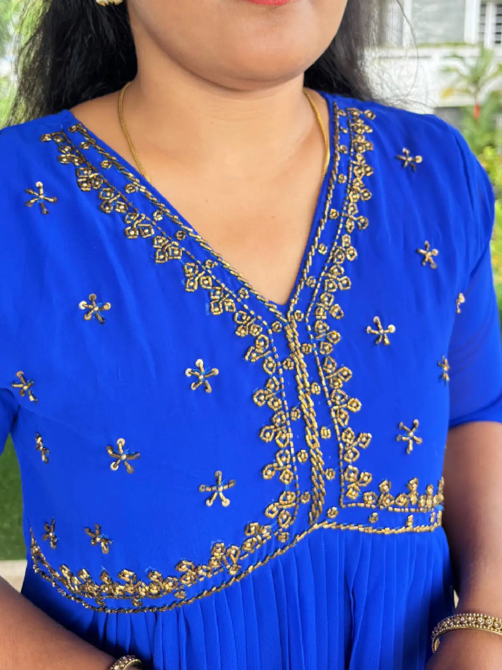 Partywear Fauxgeorgette Aliacut dress