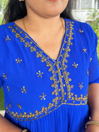 Partywear Fauxgeorgette Aliacut dress