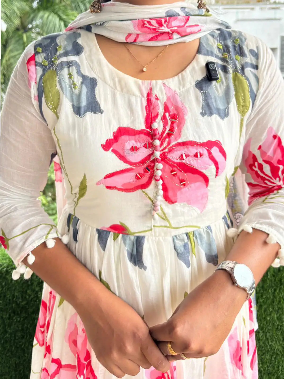 Floral Mulcotton Pleated Dress